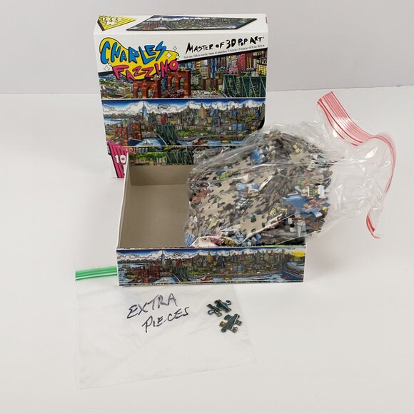 Puzzle 1000 pc Along The East River Charles Fazzino 27x19 TCG Toys 3D Pop Art - Picture 6 of 14